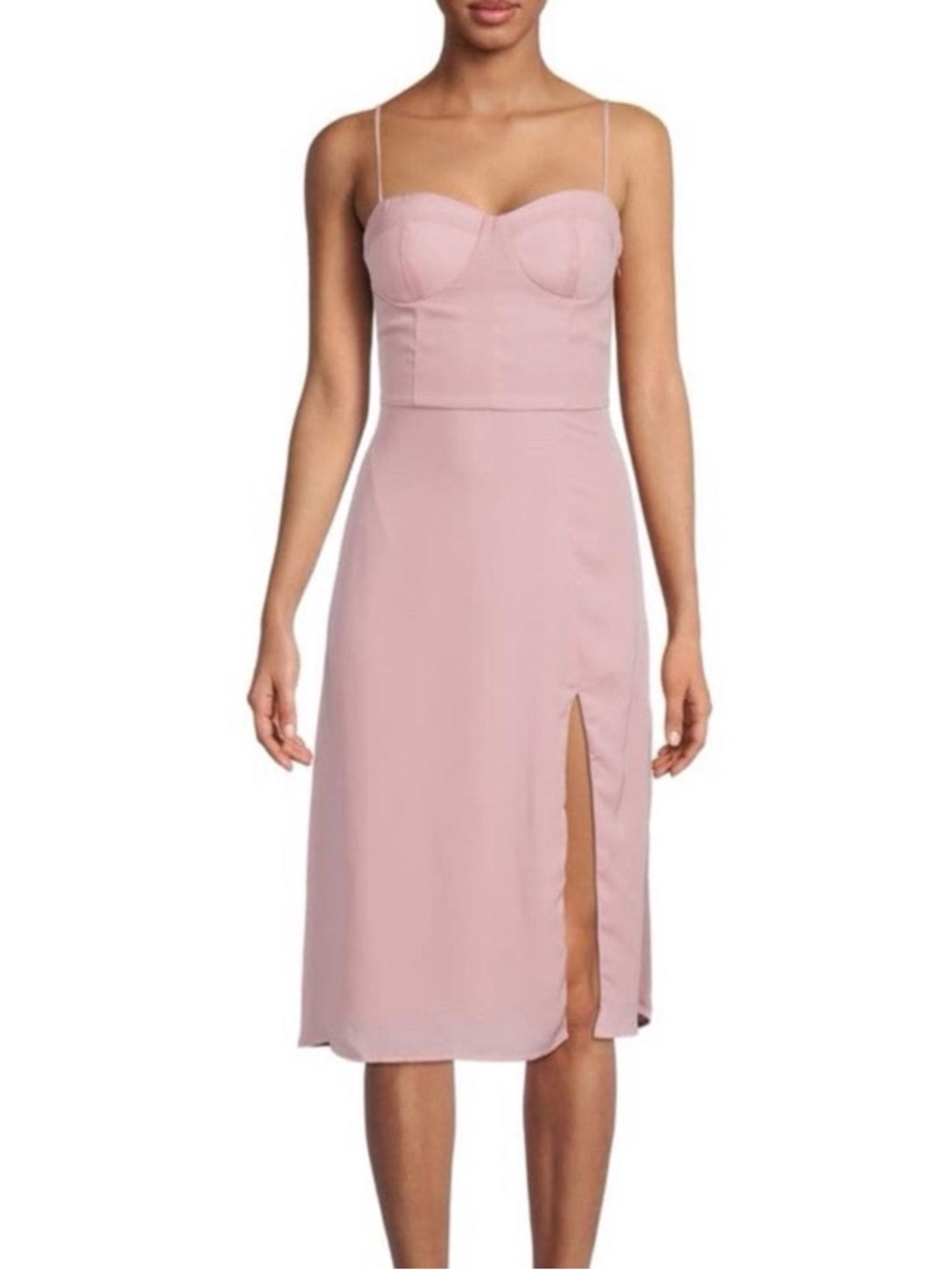 Socialite Dusty Rose Spaghetti Strap Midi Dress